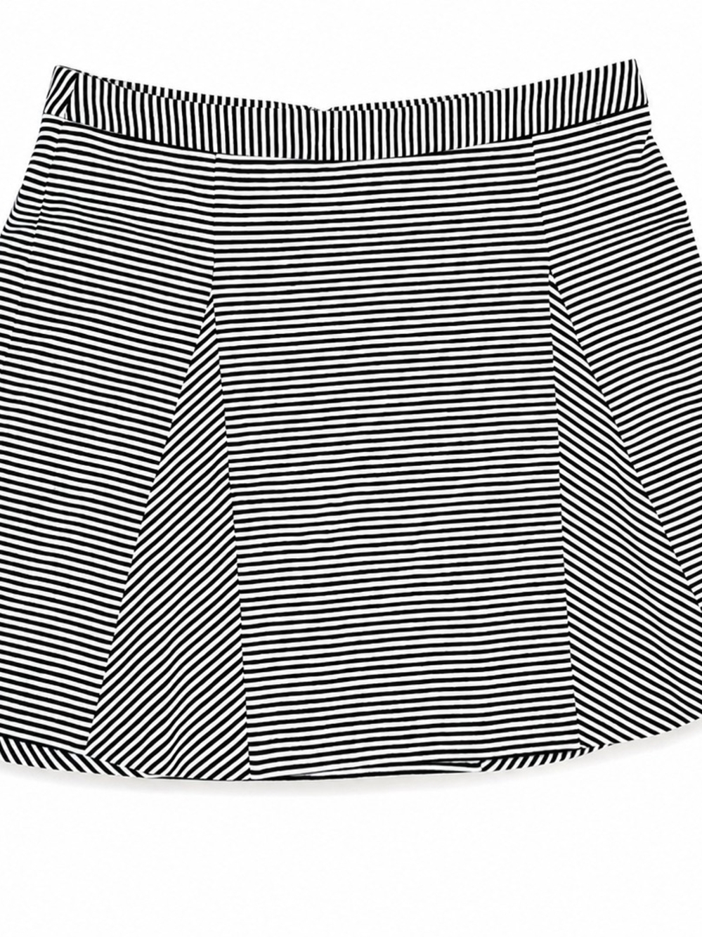Michael Kors Striped Black and White A-Line Women's Skirt Size 10 Medium